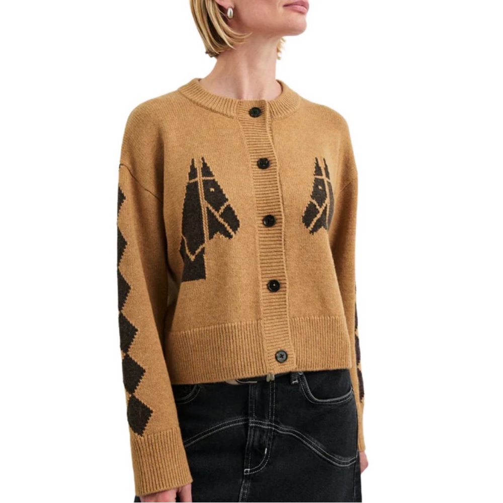 NEW RAILS Mavie Horse Cardigan Camel Cotton/Wool Blend size XL - Picture 6 of 16